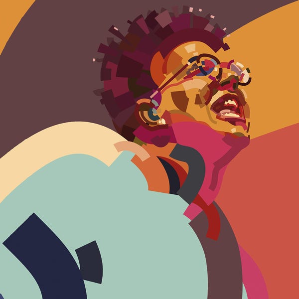 Brittany Howard:) bold and striking flat colour artwork by Nick Oliver