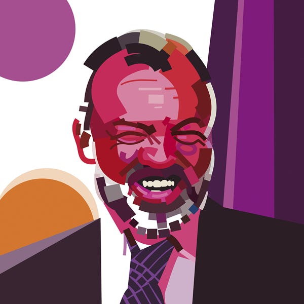 Graham Norton:) bold and striking flat colour artwork by Nick Oliver