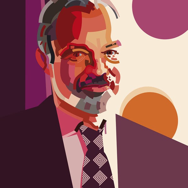 Graham Norton 2:) bold and striking flat colour artwork by Nick Oliver
