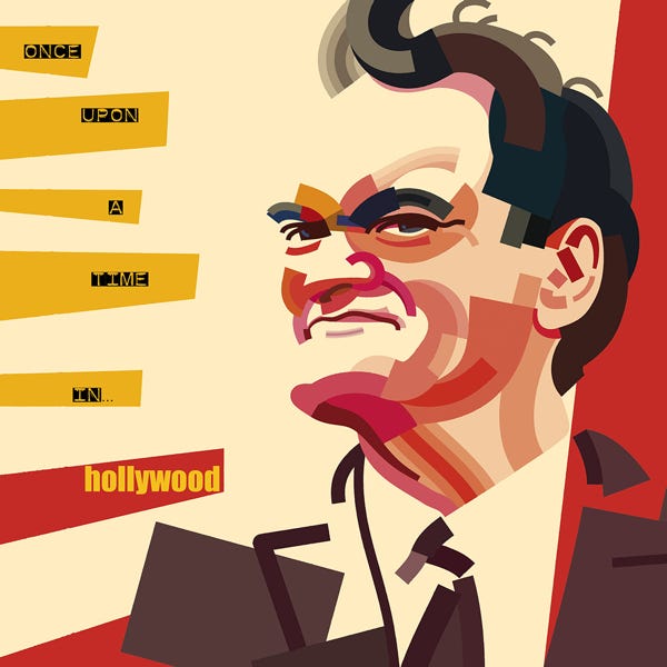 Quentin Tarantino:) bold and striking flat colour artwork by Nick Oliver