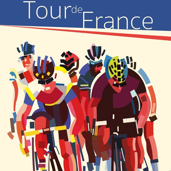 Tour de Fance:) bold and striking flat colour artwork by Nick Oliver